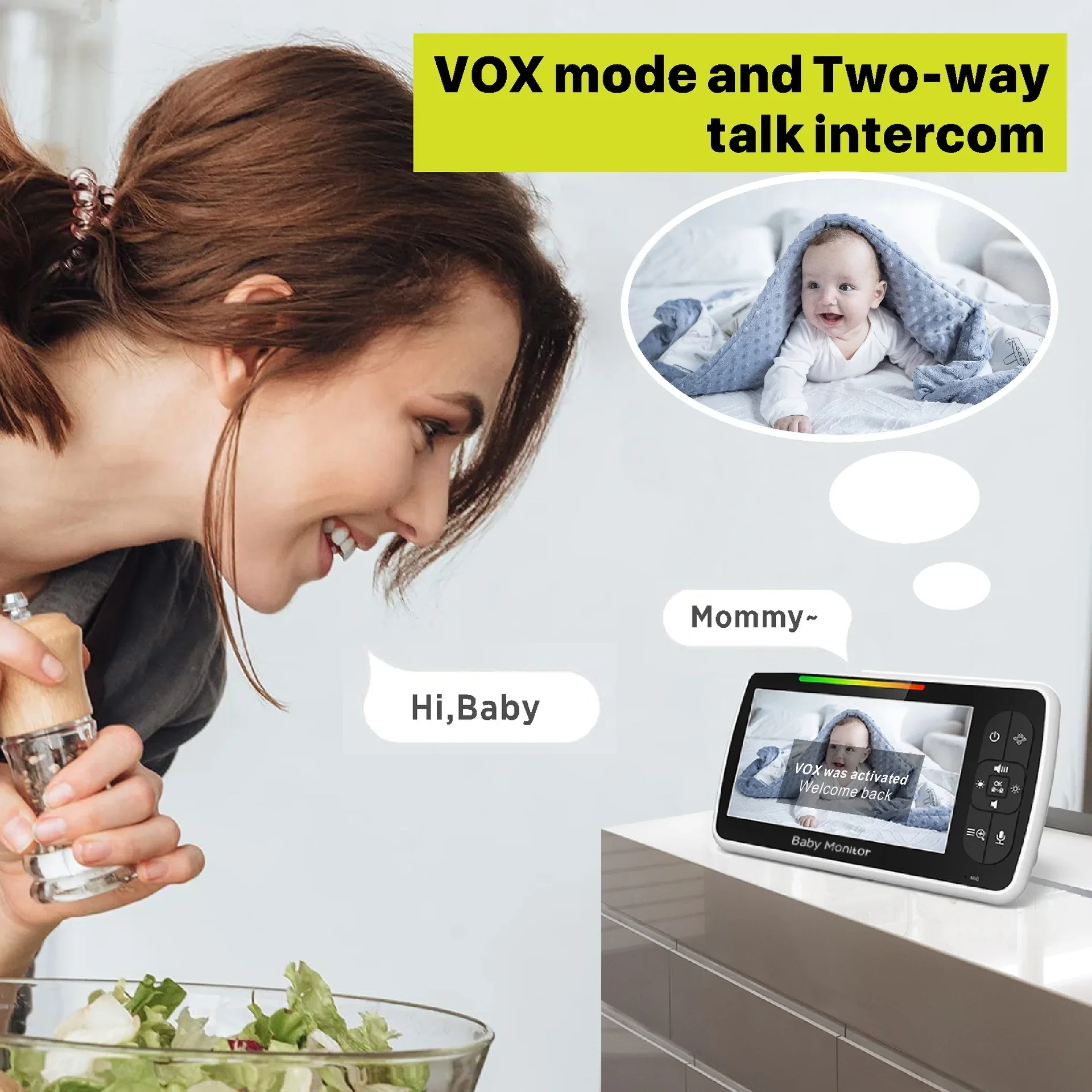 5.0 Inch Video Baby Monitor Wi - đánh giá và giá Audio Hd Music