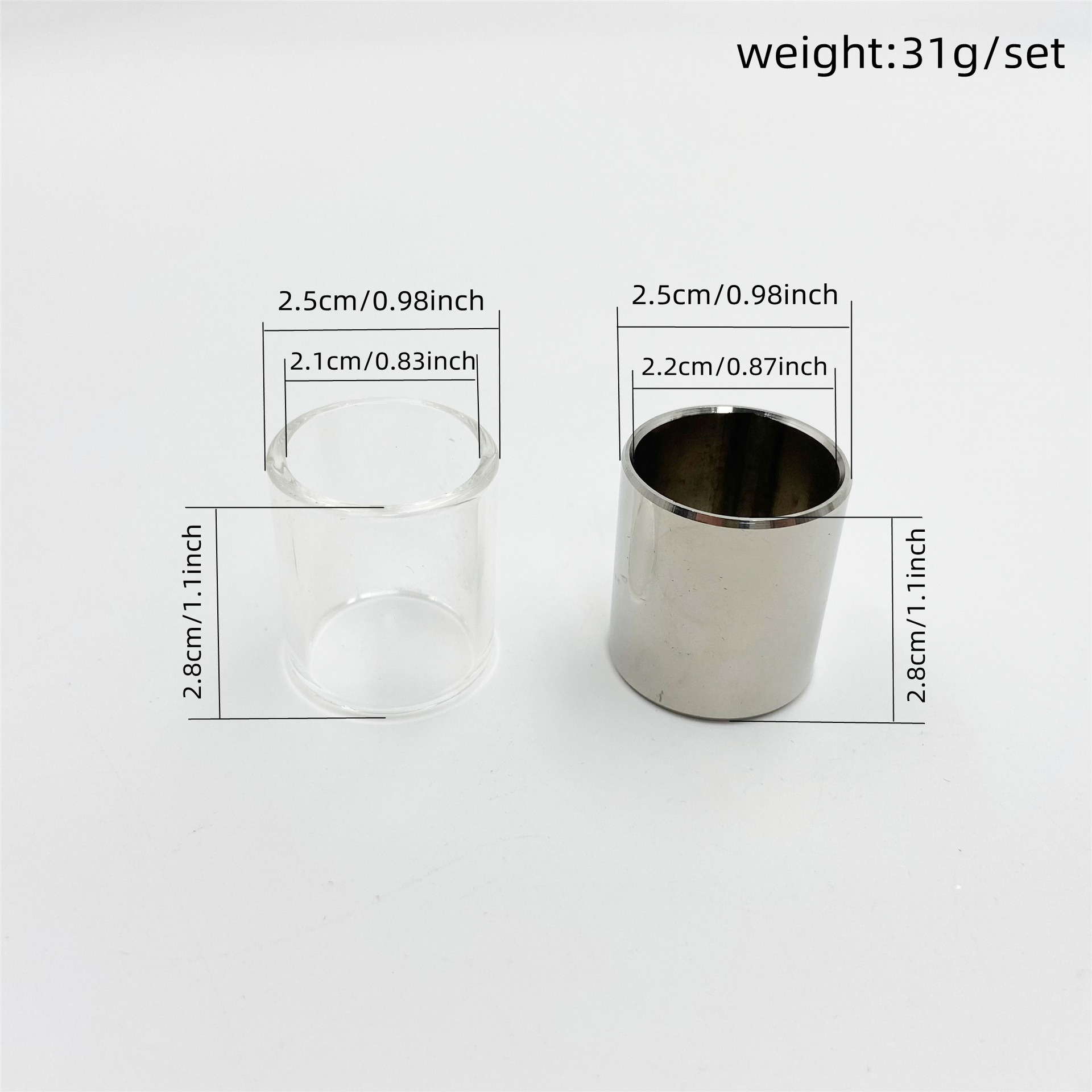 Guitar Glass + Stainless Steel - đánh giá và giá Guitar Slide Tube