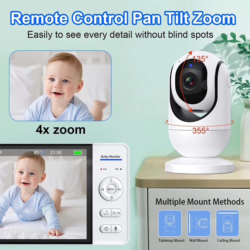 No WiFi 7 Inch Baby Monitor 2- - đánh giá và giá Zoom Audio Music