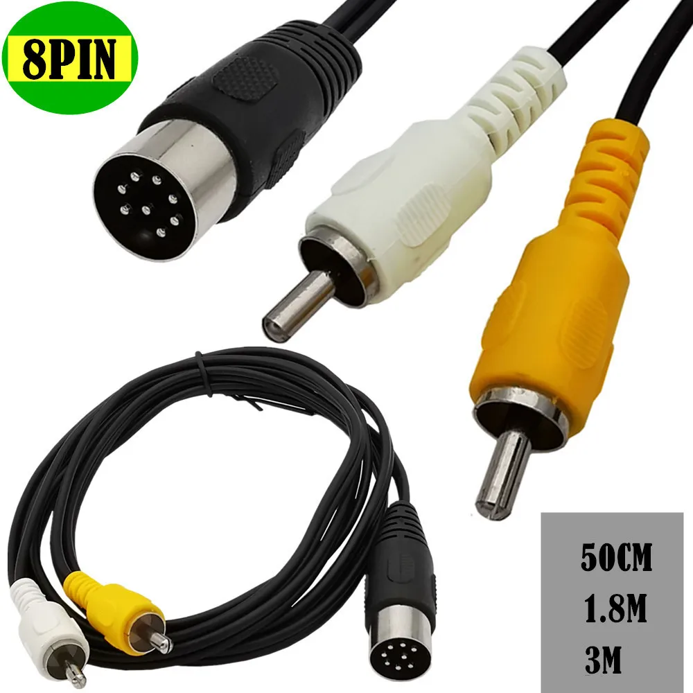 Din 8 Pin to 2RCA Cable 8Pin D - đánh giá và giá Audio Music Instrumental