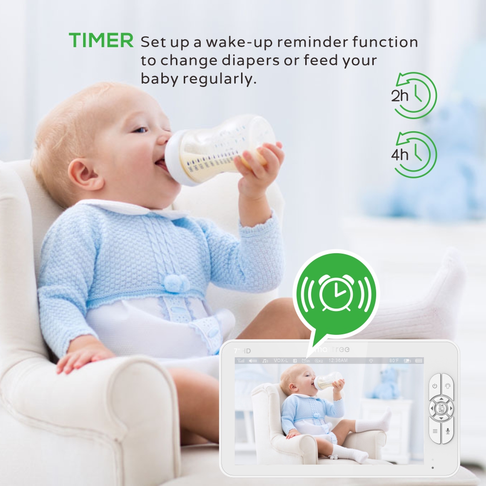 7.0 Inch HD Video Baby Monitor - đánh giá và giá Audio Hd Music