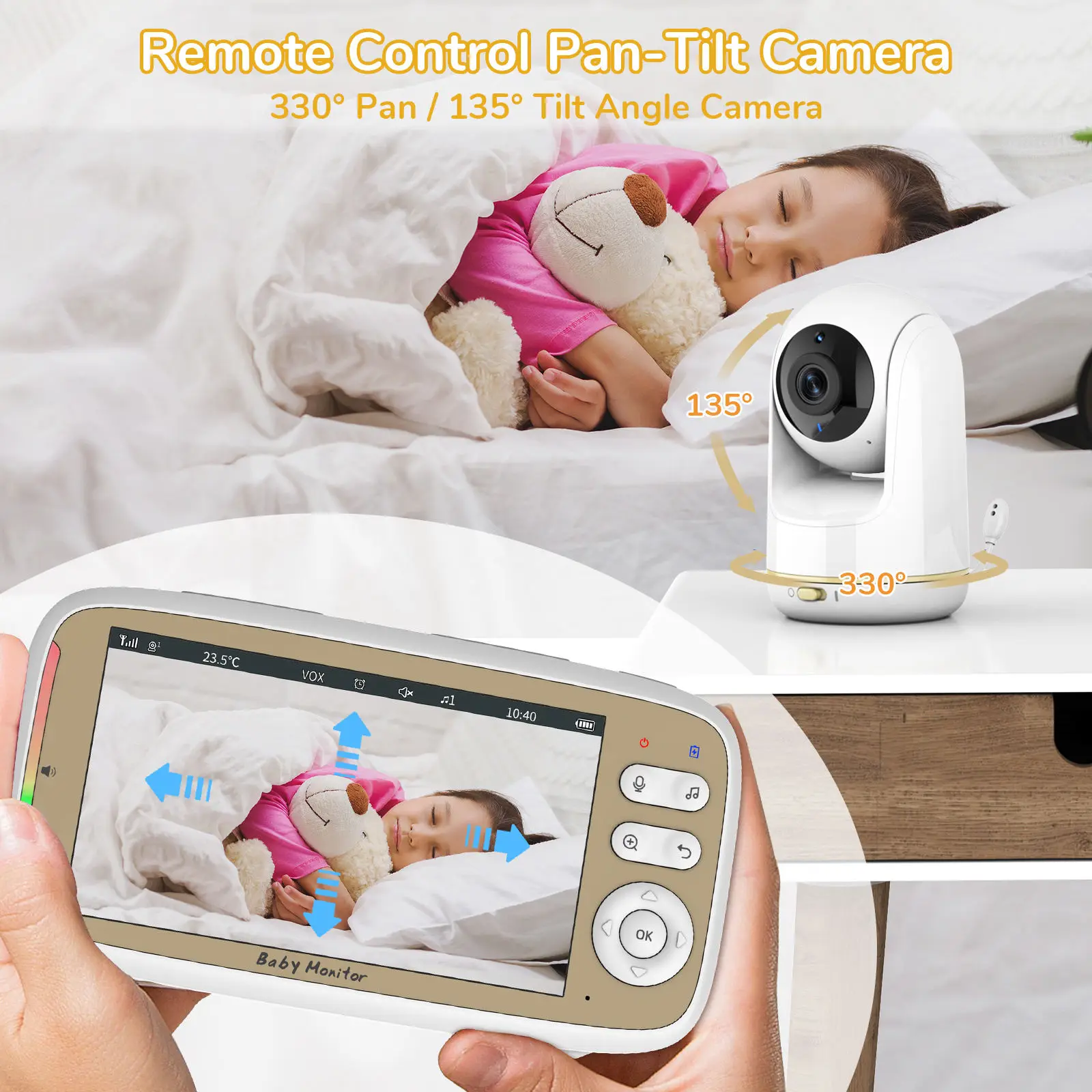 5 Inch Baby Monitor 3X Zoom PT - đánh giá và giá Audio Hd Music
